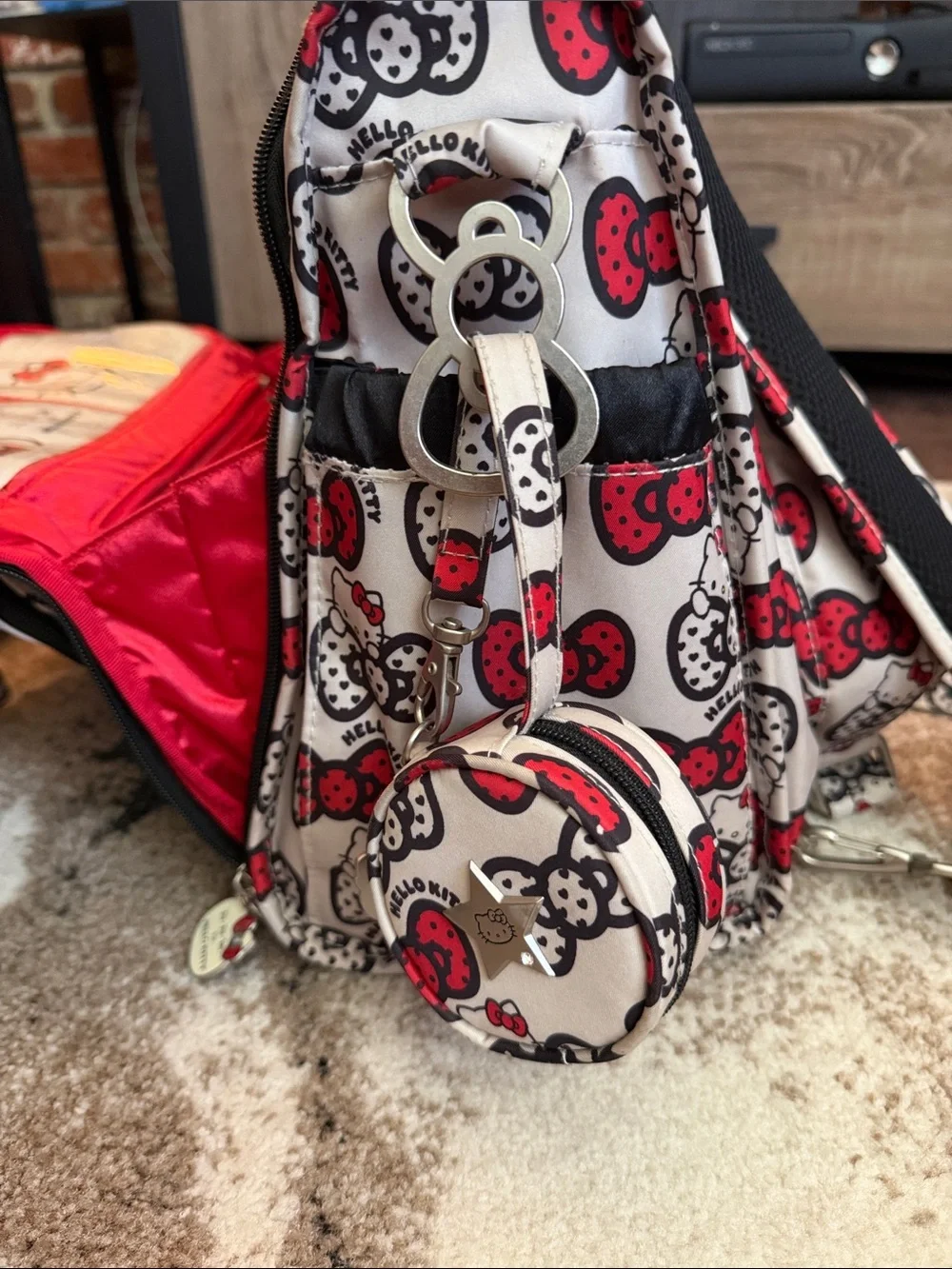 Ju-Ju-Be Hello Kitty Bow Print Bag - Red, Black & Cream